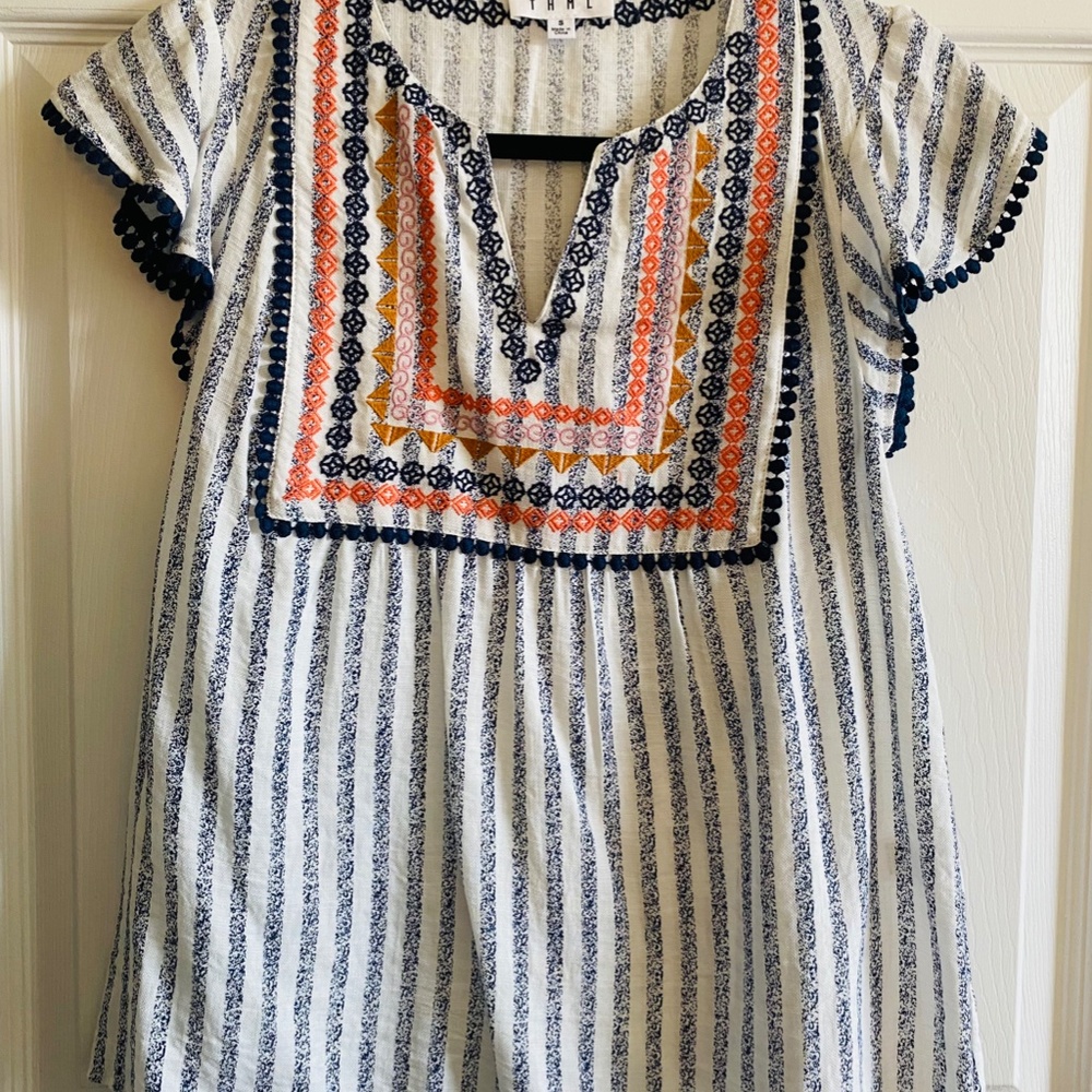 THML Blue Strip with Blue and Orange Embroidery Size S